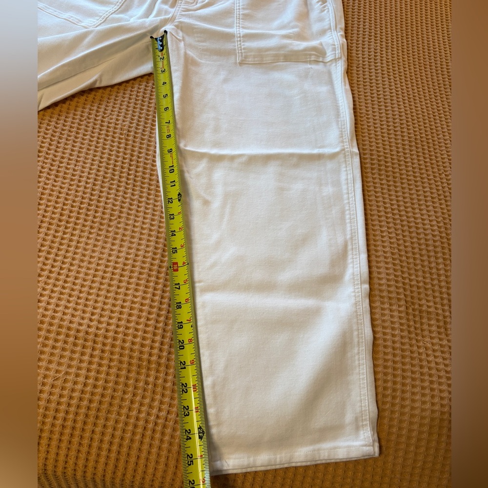 NWT Madewell Tapered-Leg Utility Pant | Pull-On, White, Cotton | Women’s Plus 1X - Picture 7 of 15